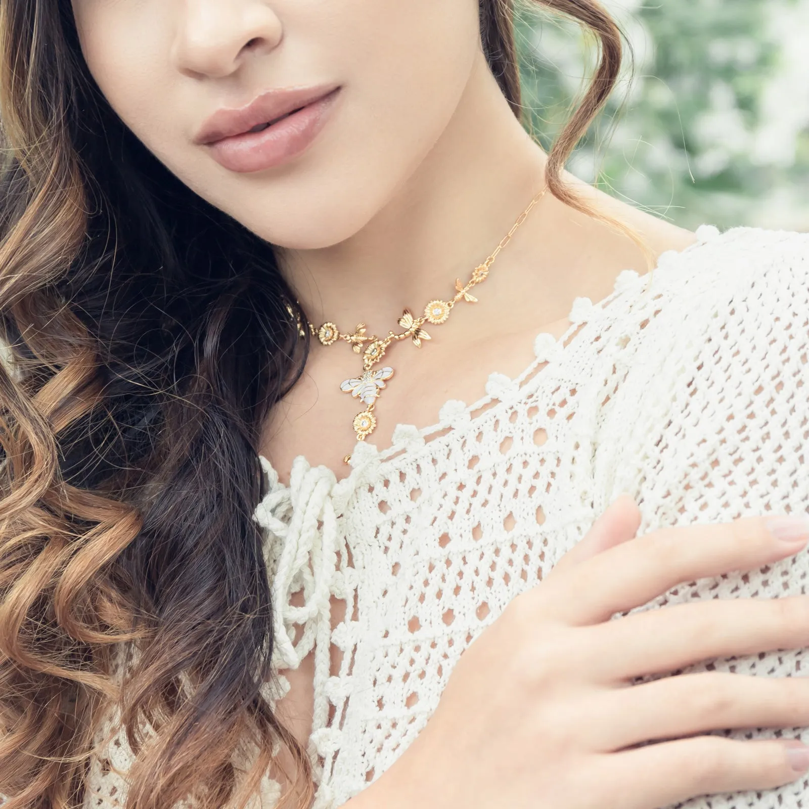 Bee & Dragonfly Diamond Necklace sold by Selenichast product image thumbnail 3