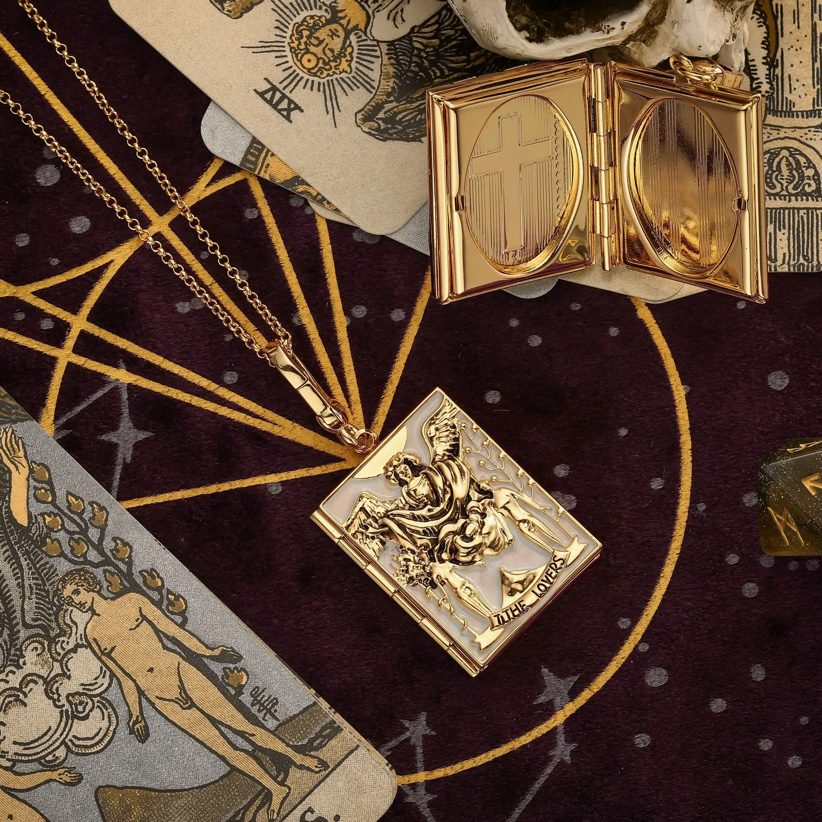 Tarot Locket Necklace-The Lovers sold by Selenichast product image thumbnail 3