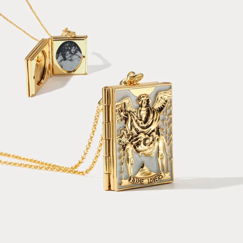 Tarot Locket Necklace-The Lovers sold by Selenichast