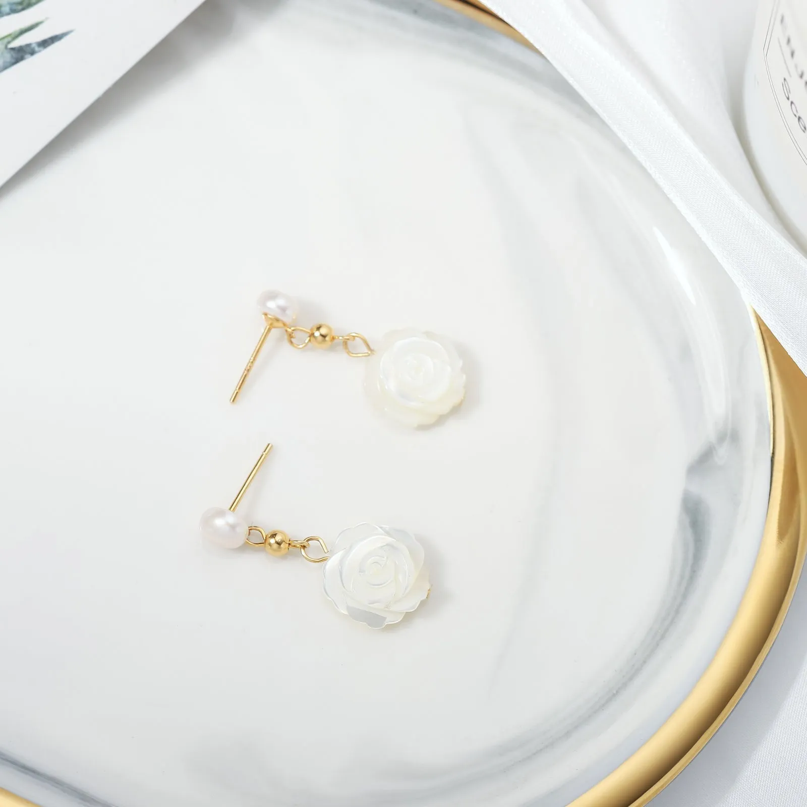 Rose Pearl Earrings sold by Selenichast product image thumbnail 5