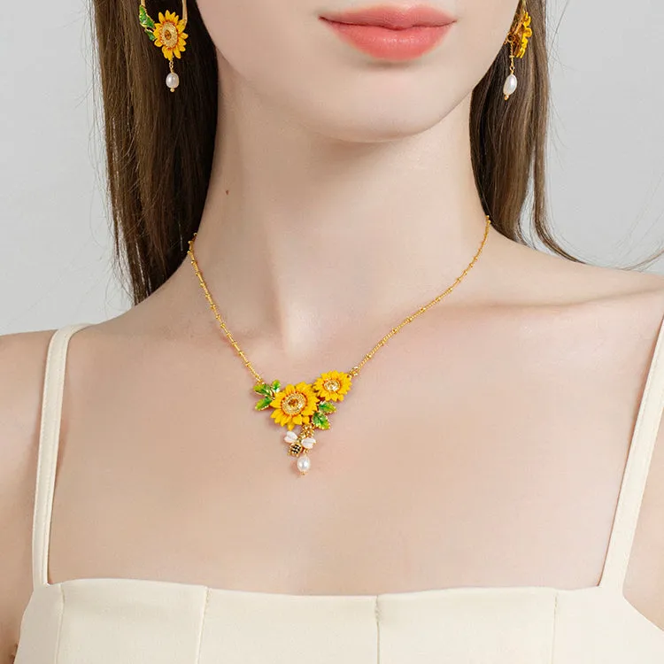 Sunflower & Bee Necklace sold by Selenichast product image thumbnail 2