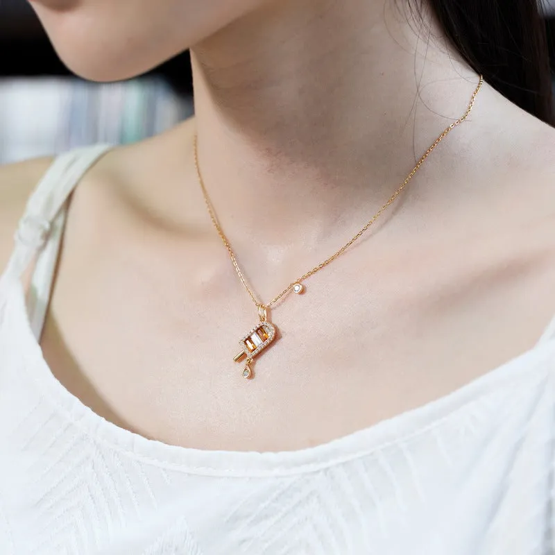 Gold Diamond Popsicle Necklace sold by Selenichast product image thumbnail 4