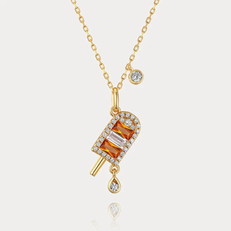 Gold Diamond Popsicle Necklace sold by Selenichast