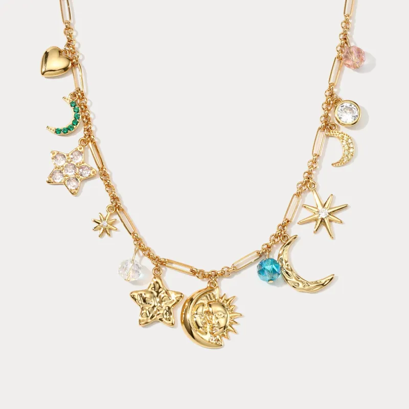 Moon Star Charm Necklace sold by Selenichast