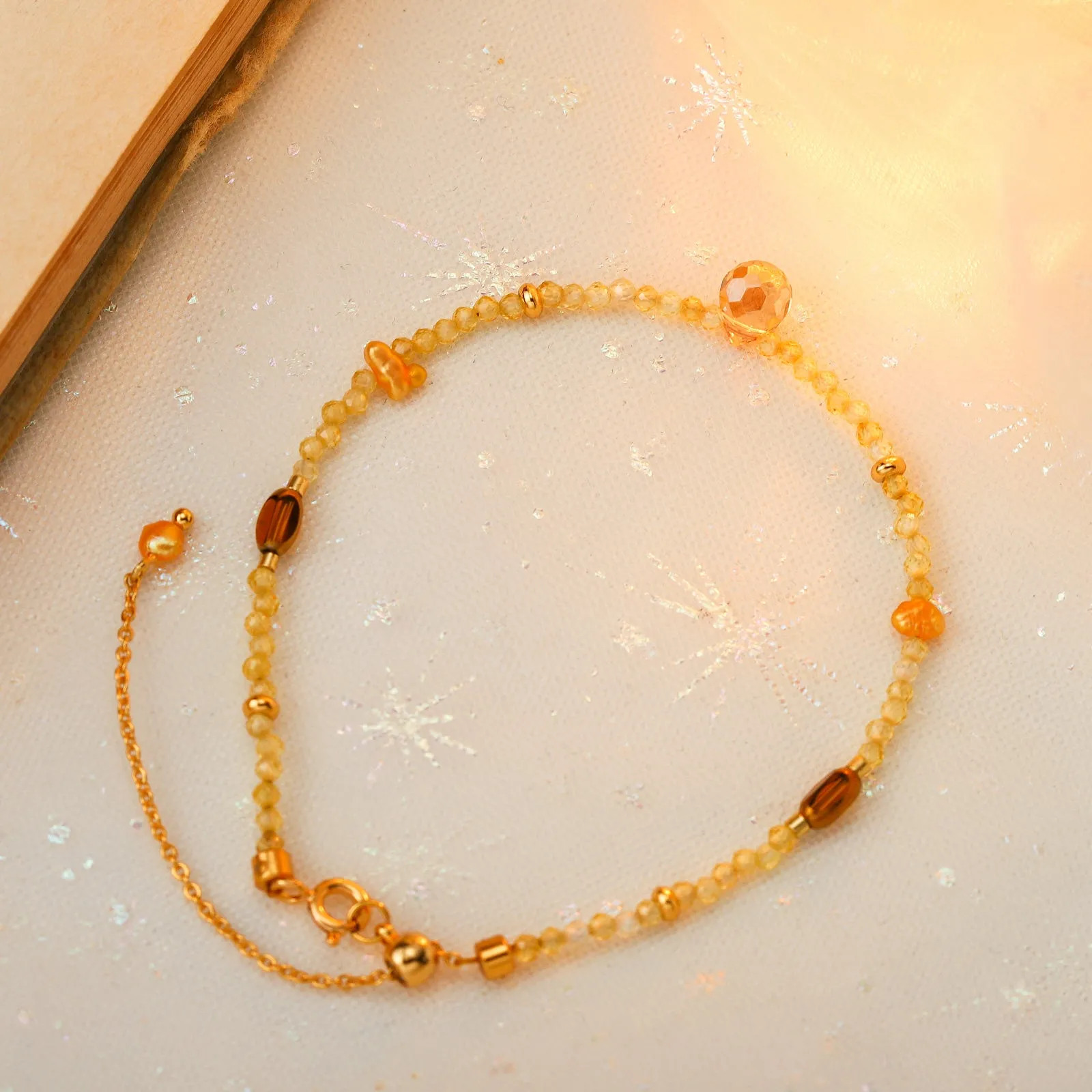 Lemon Quartz Bead Bracelet sold by Selenichast product image thumbnail 3