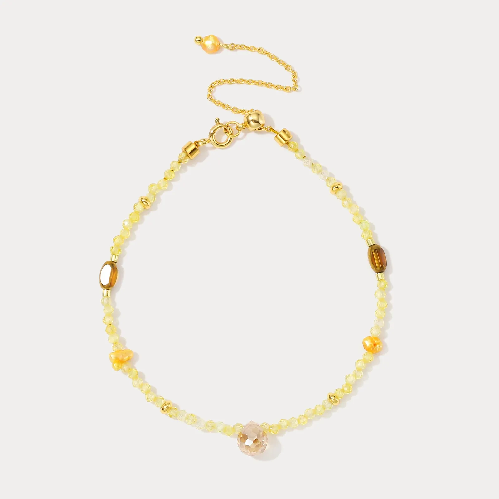 Lemon Quartz Bead Bracelet sold by Selenichast