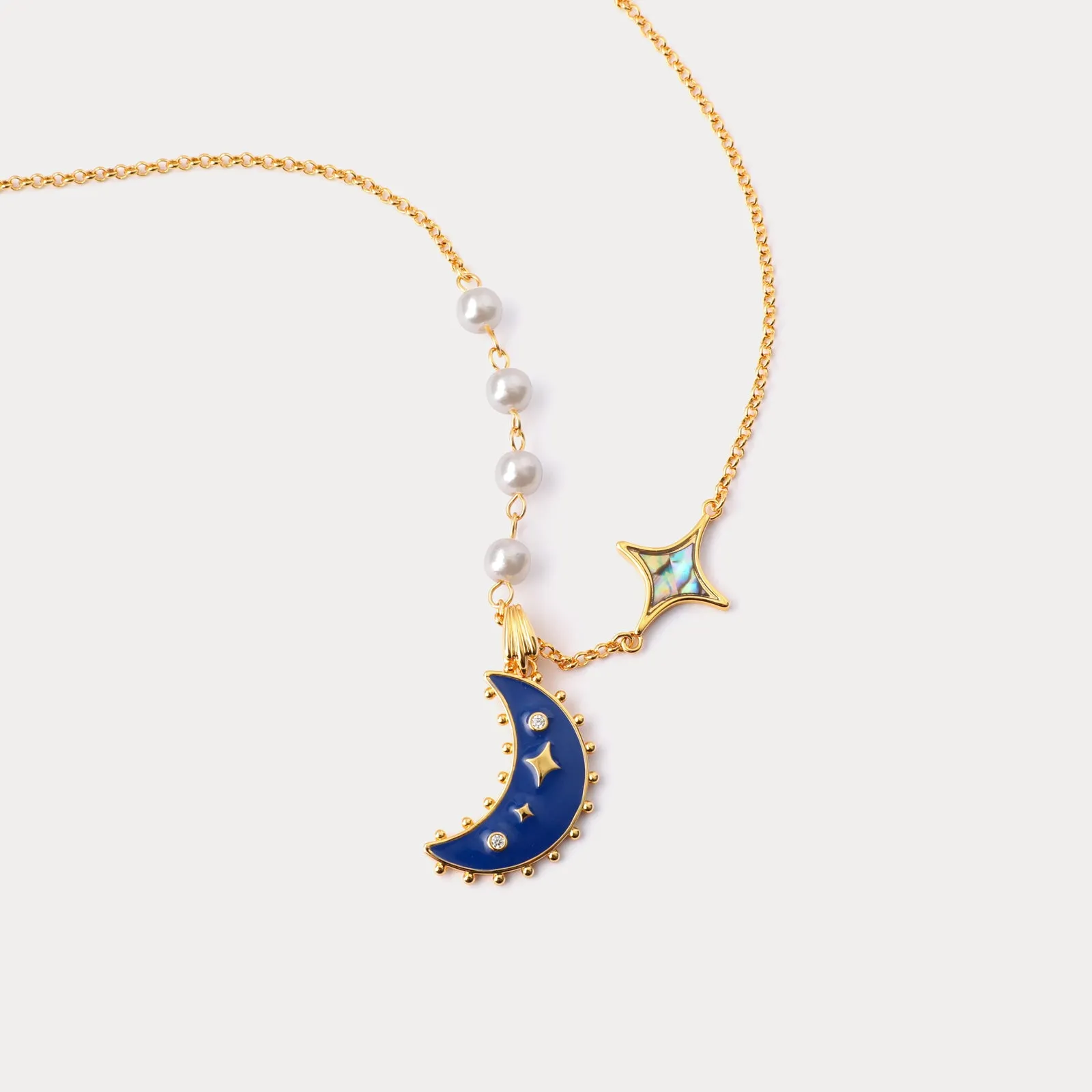 Blue Crescent Moon Necklace sold by Selenichast product image thumbnail 2