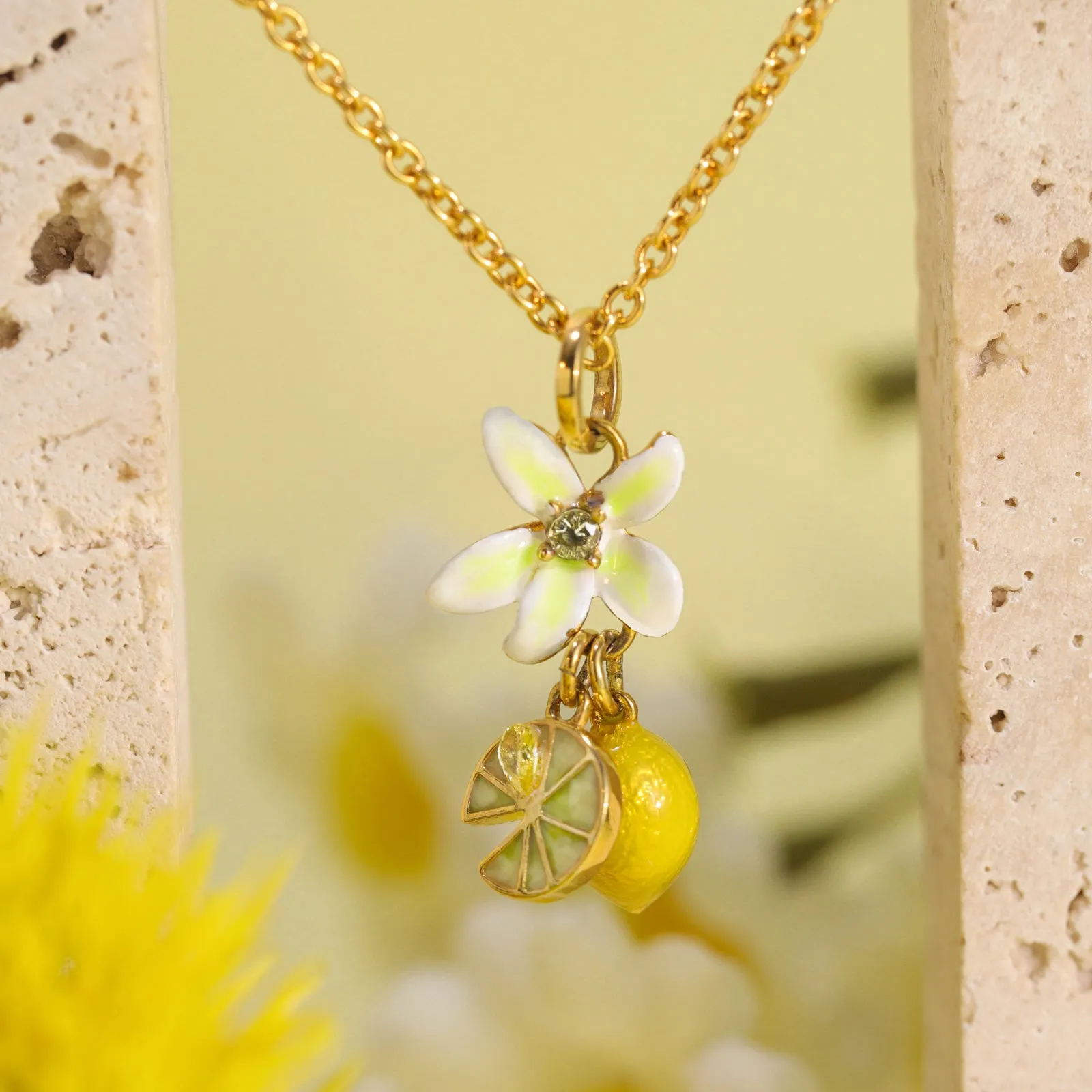 Flower Lemon Pendant Necklace sold by Selenichast product image thumbnail 2