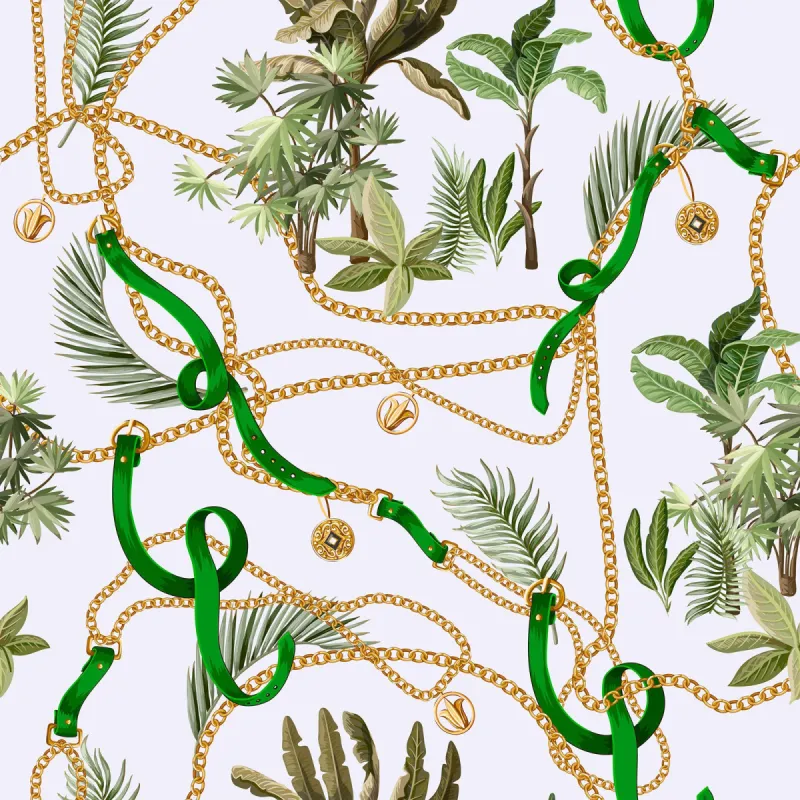 Tropical Belt Chain Square Scarf sold by Selenichast