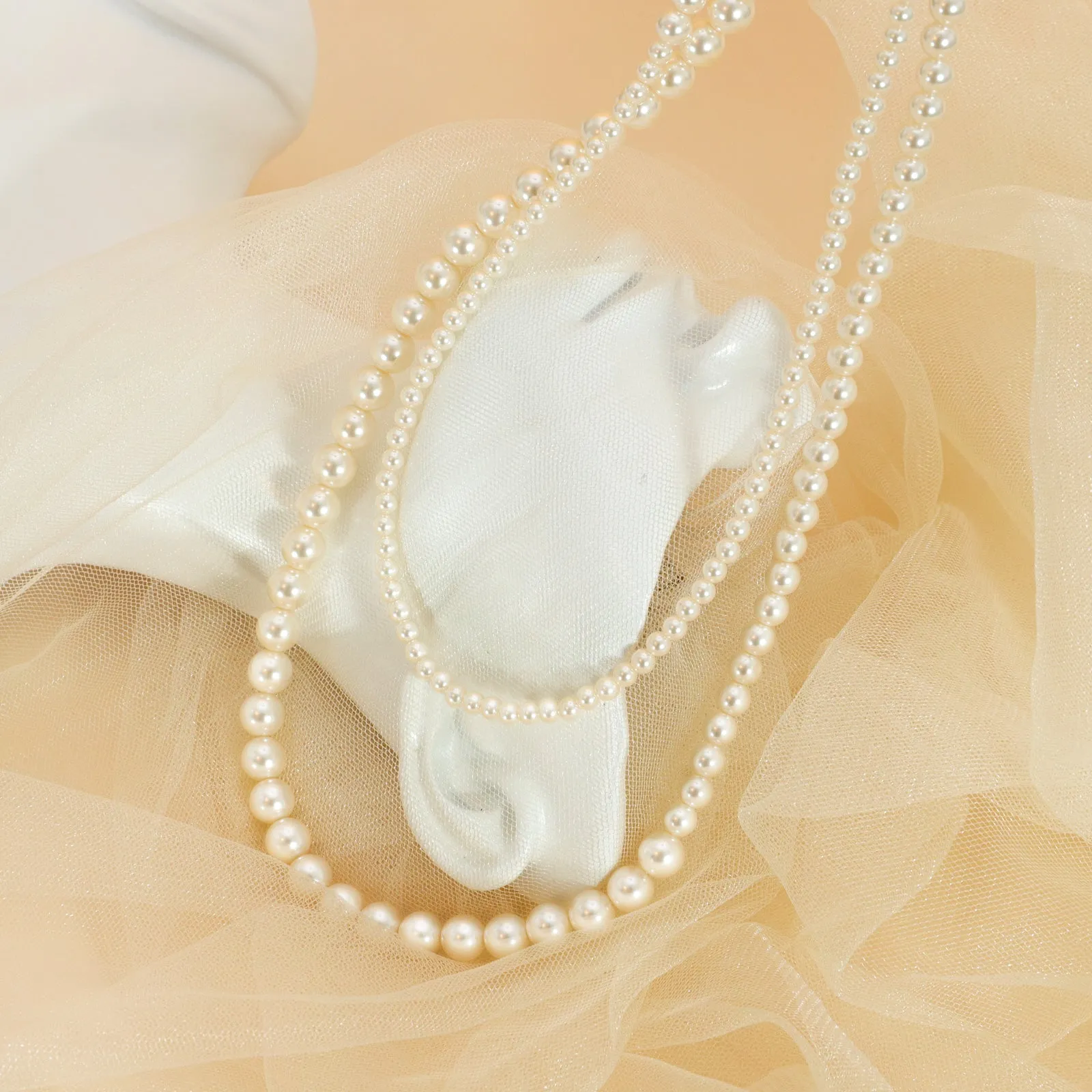 Double Strand Pearl Necklace sold by Selenichast product image thumbnail 2