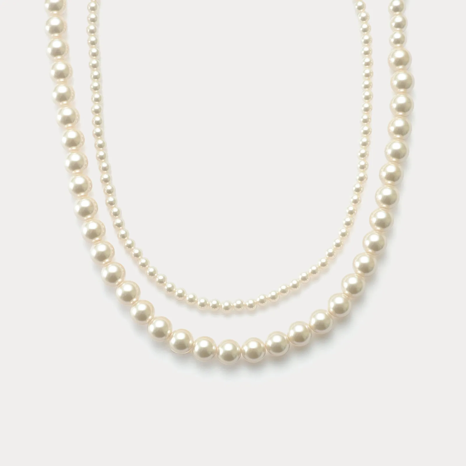 Double Strand Pearl Necklace sold by Selenichast