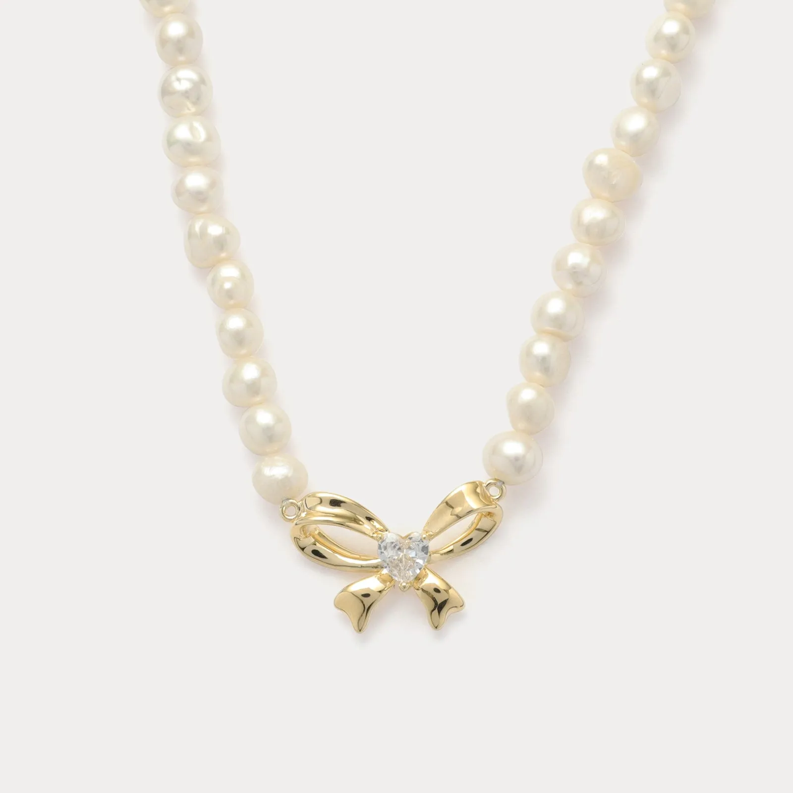Pearl Bow Necklace sold by Selenichast product image thumbnail 2
