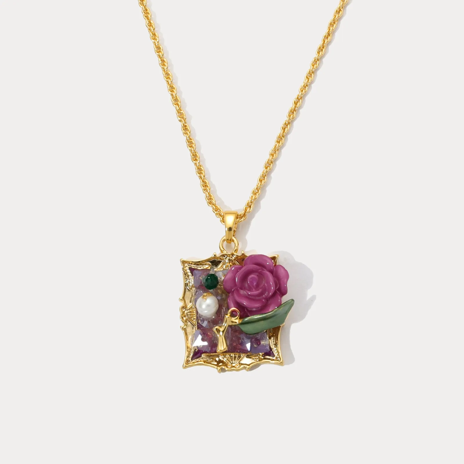 Rose Pendant Necklace sold by Selenichast