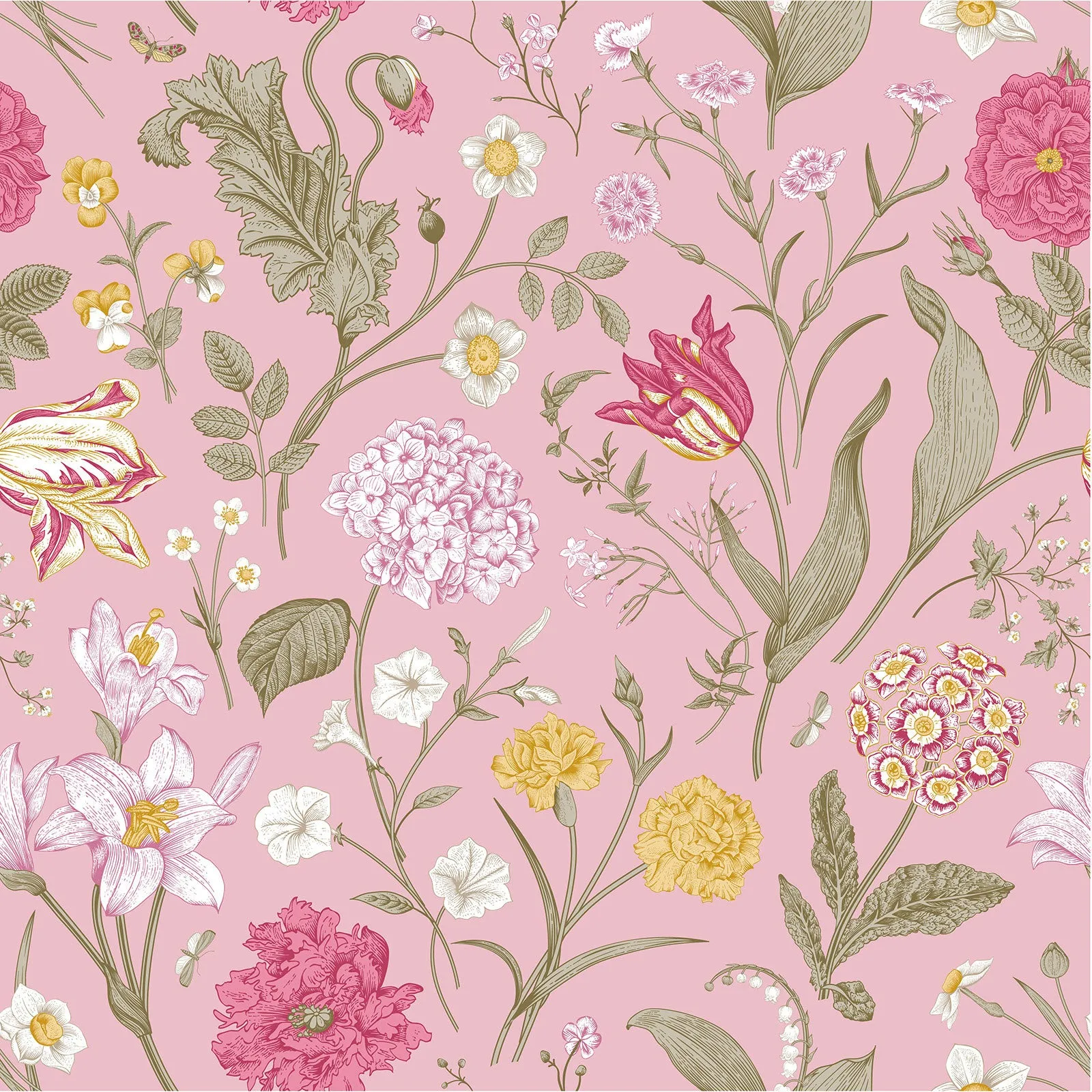Cottage Pink Floral Square Scarf sold by Selenichast