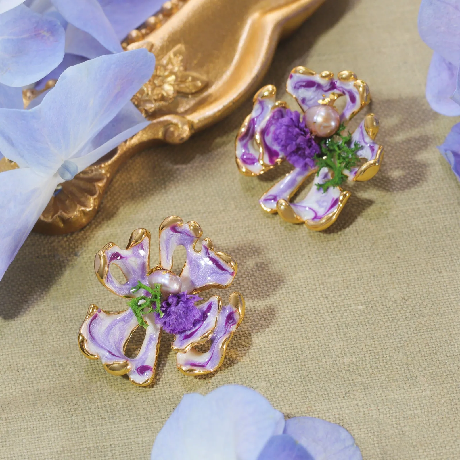 Lavender Flower Earrings sold by Selenichast product image thumbnail 3