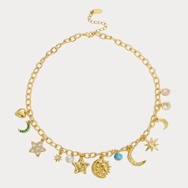 Moon Star Charm Necklace sold by Selenichast