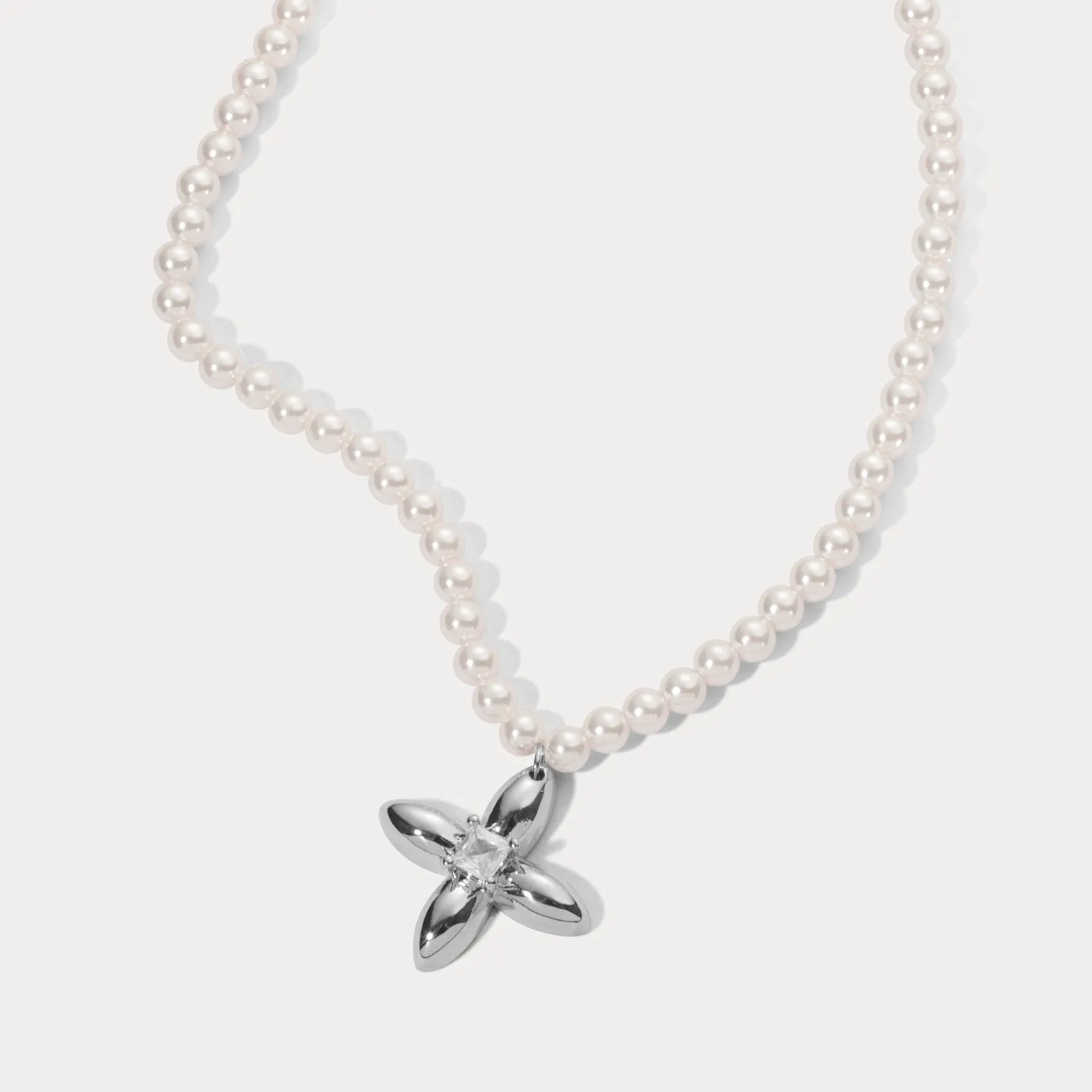 Pearl Cross Necklace sold by Selenichast product image thumbnail 4