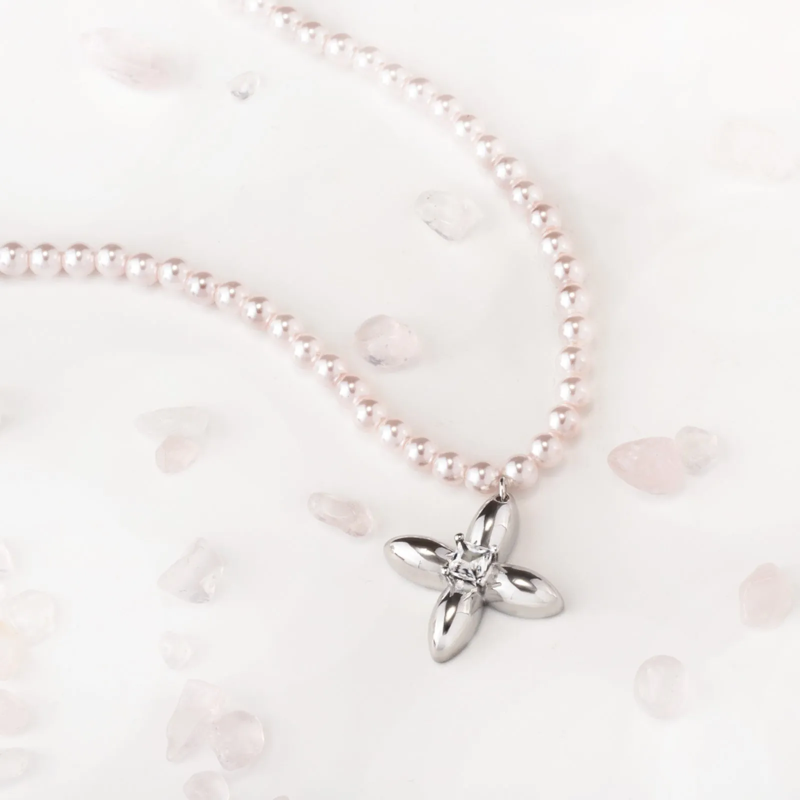 Pearl Cross Necklace sold by Selenichast product image thumbnail 3