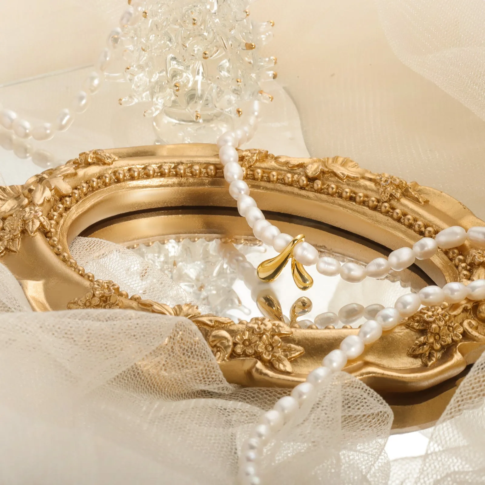 Pearl Wishbone Necklace sold by Selenichast product image thumbnail 3