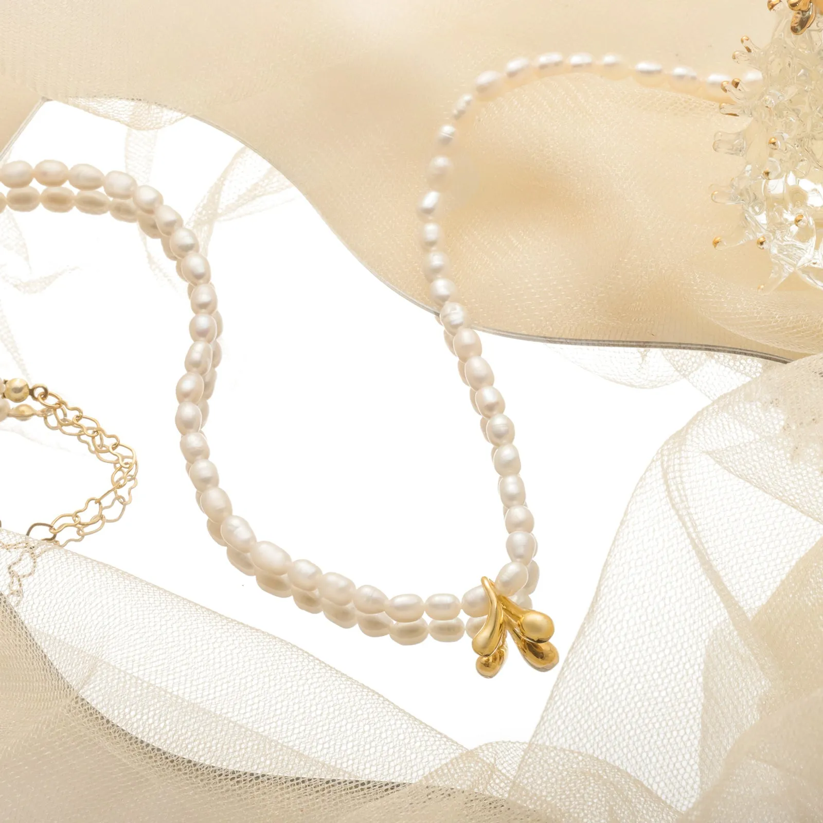 Pearl Wishbone Necklace sold by Selenichast product image thumbnail 2