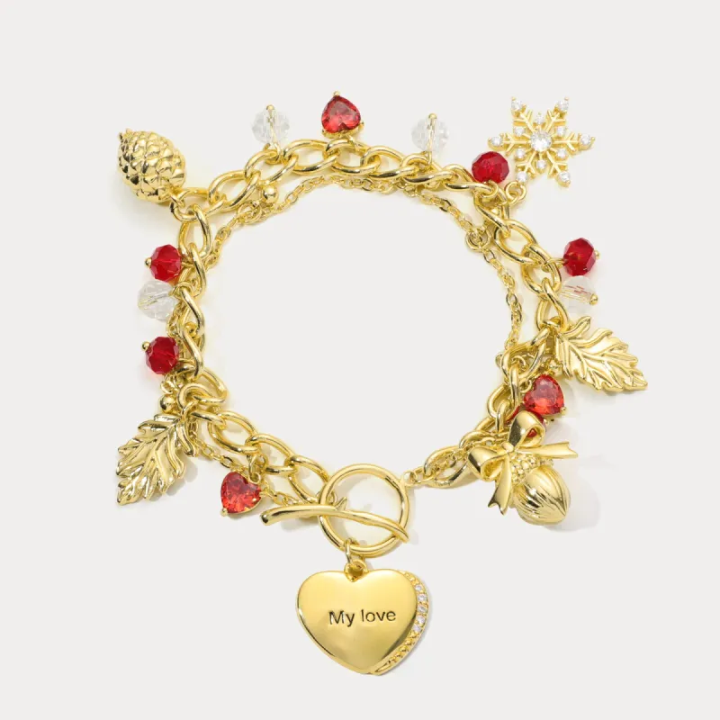 Christmas Personalized Heart Bracelet sold by Selenichast