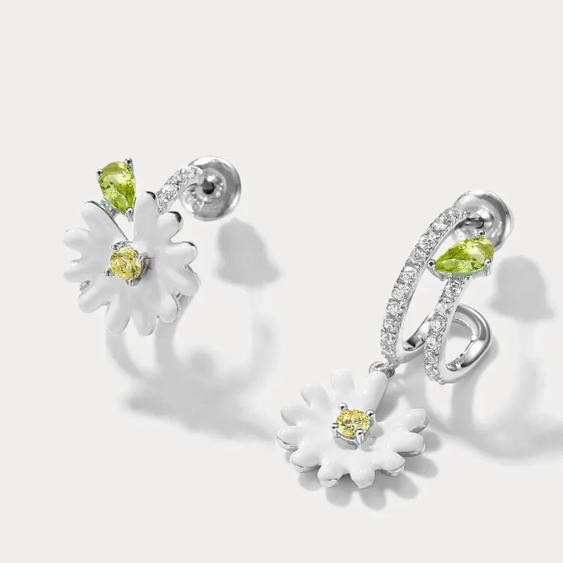 Silver Daisy Earrings sold by Selenichast product image thumbnail 3