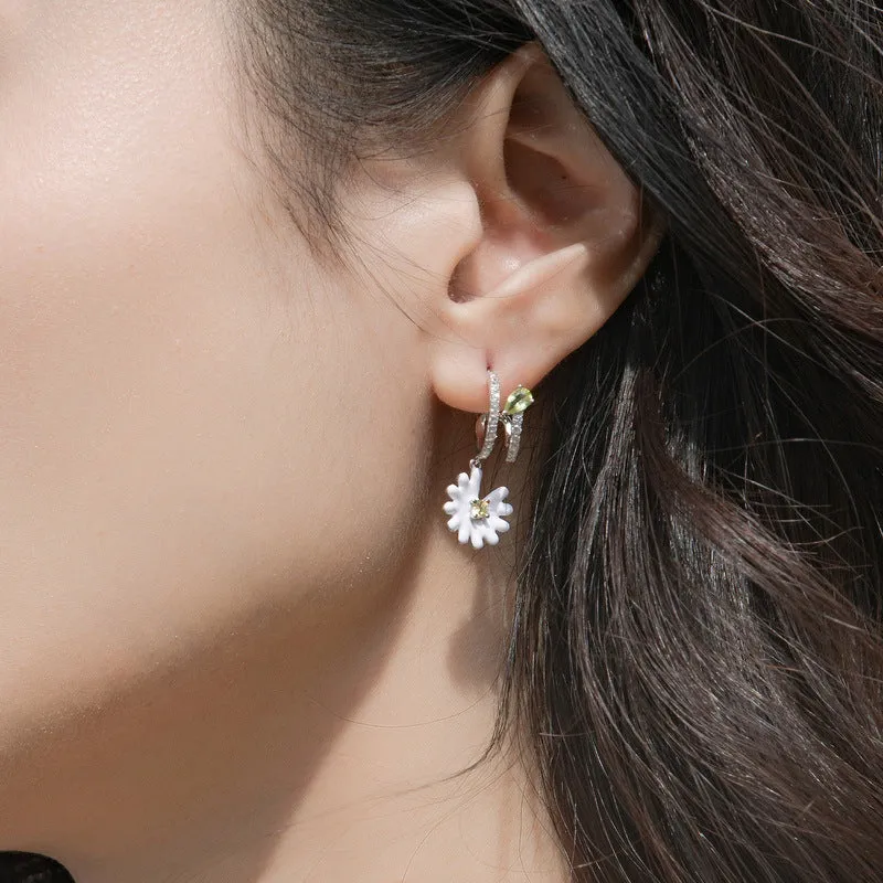 Silver Daisy Earrings sold by Selenichast product image thumbnail 2
