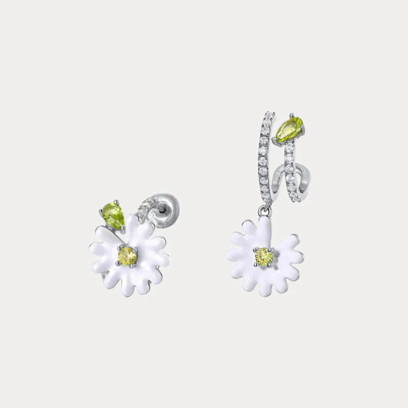 Silver Daisy Earrings sold by Selenichast