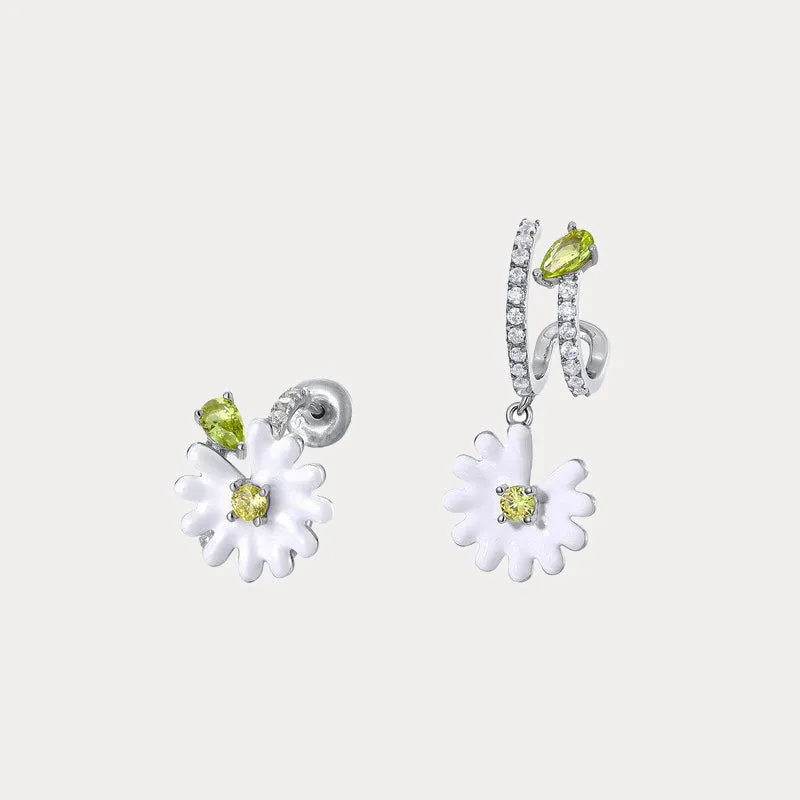 Silver Daisy Earrings sold by Selenichast