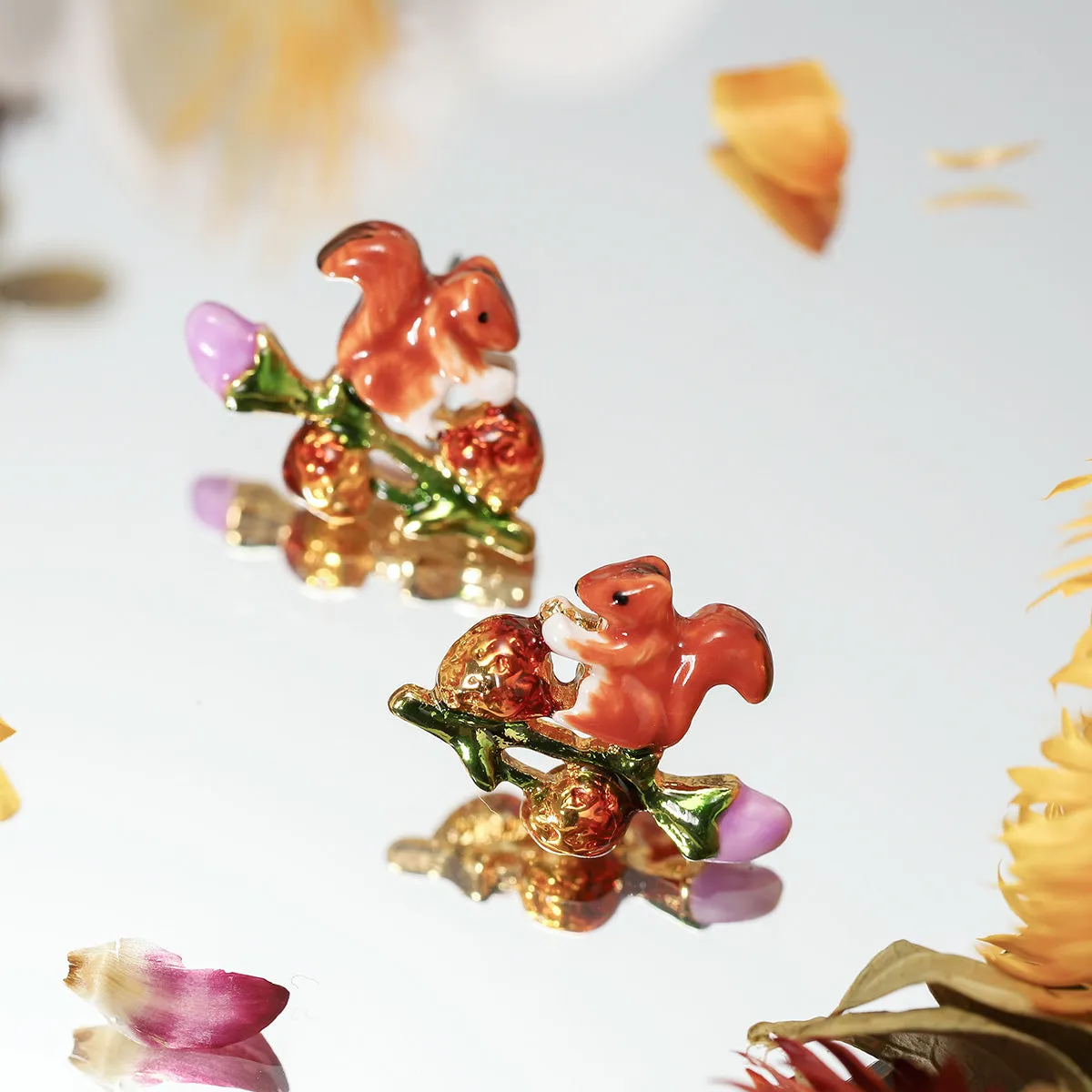 Squirrel Enamel Earrings sold by Selenichast product image thumbnail 3