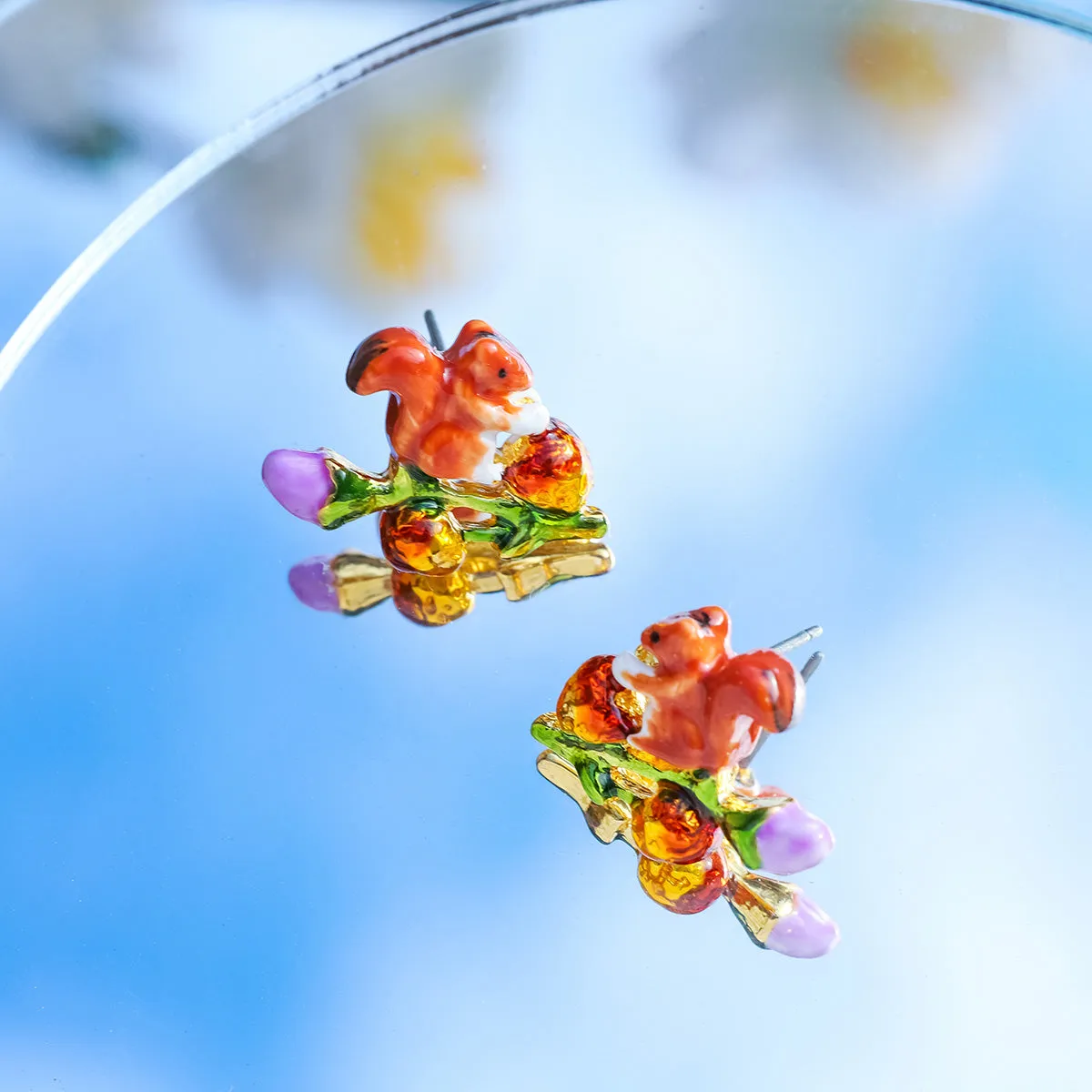 Squirrel Enamel Earrings sold by Selenichast product image thumbnail 2