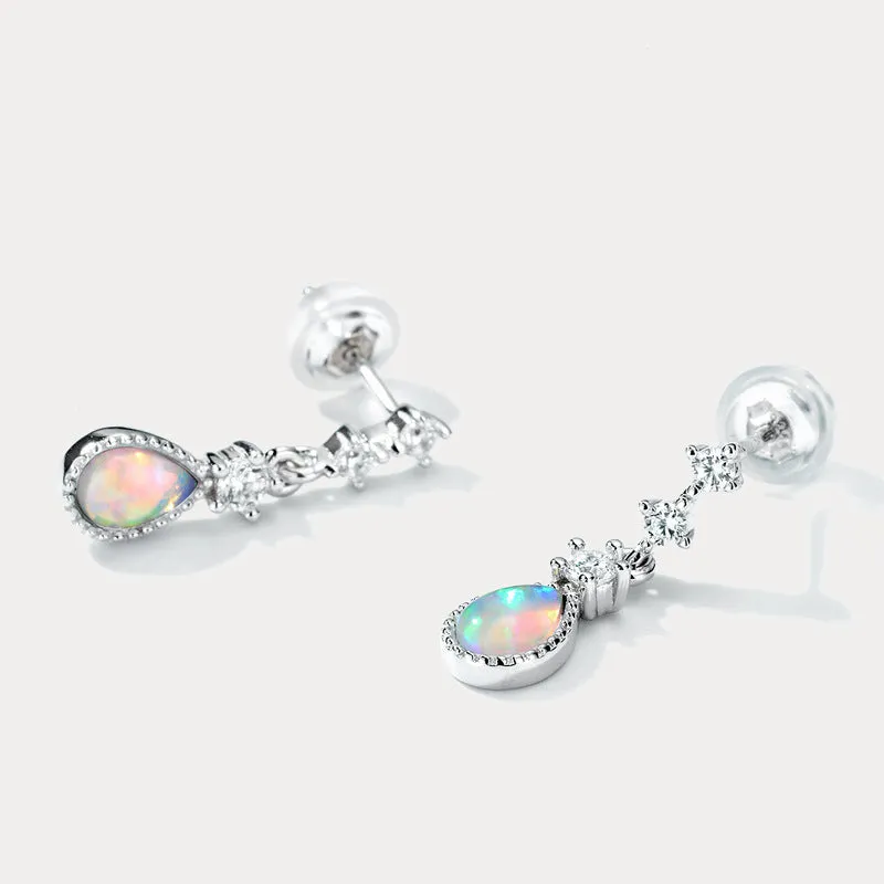 Silver Opal Drop Earrings sold by Selenichast product image thumbnail 2