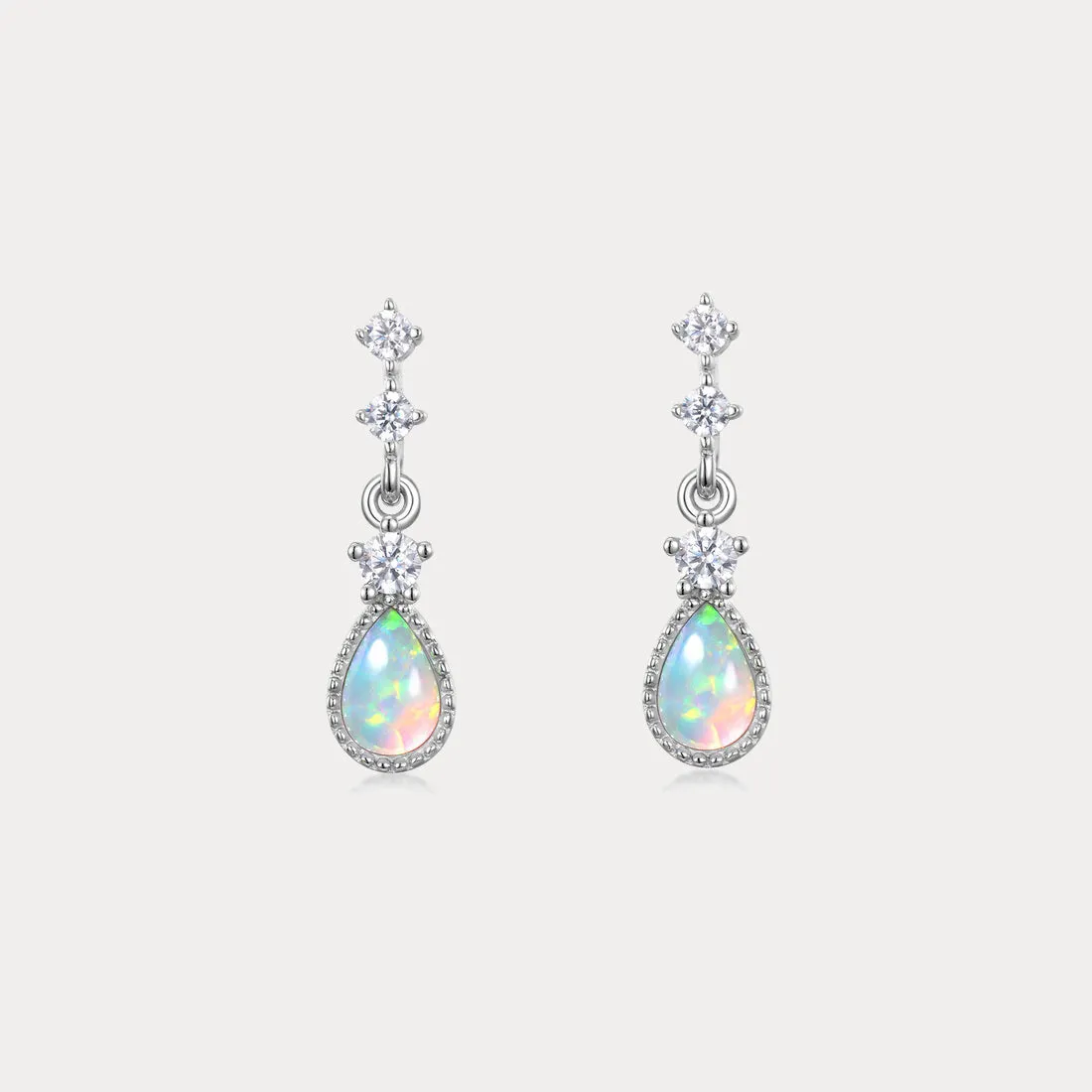 Silver Opal Drop Earrings sold by Selenichast