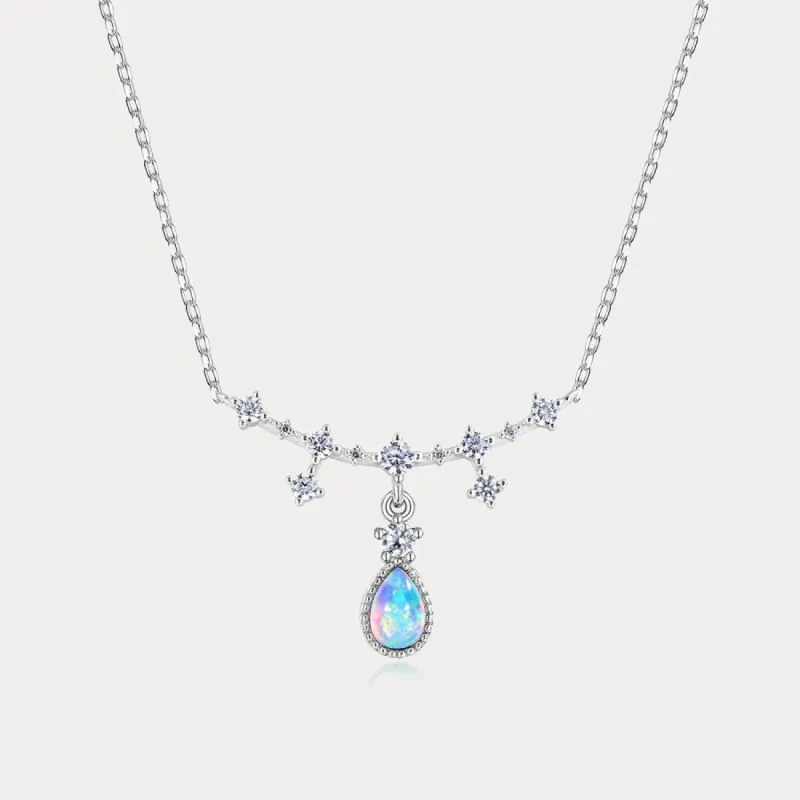 Silver Opal Drop Necklace sold by Selenichast