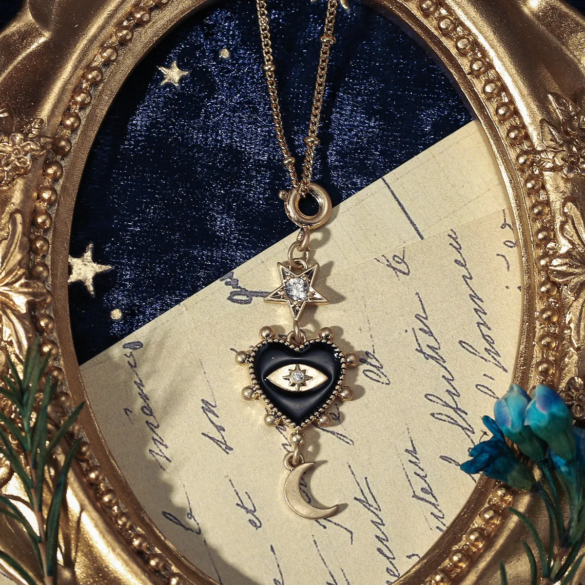 Star&Moon Evil Eye Necklace sold by Selenichast product image thumbnail 2