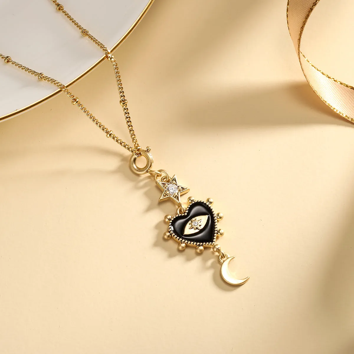 Star&Moon Evil Eye Necklace sold by Selenichast product image thumbnail 3