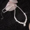 Silver Pearl Pendant Necklace sold by Selenichast