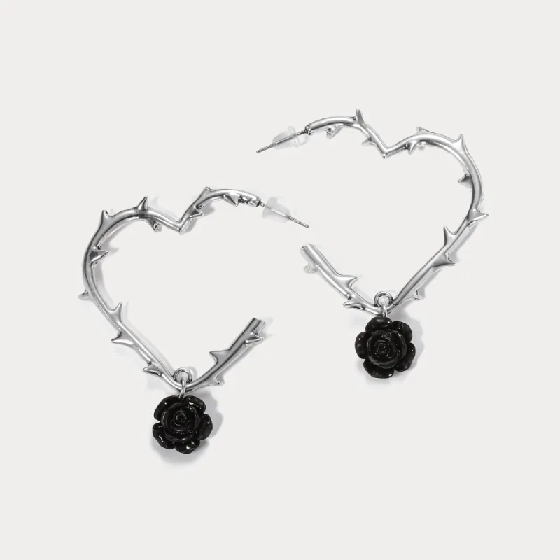 Dark Rose Earrings made by Selenichast