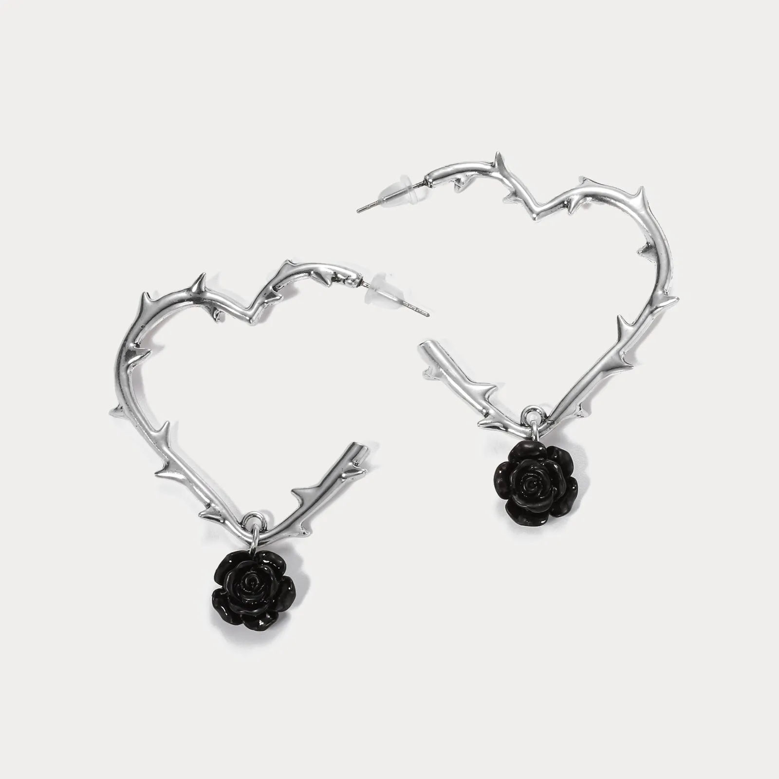 Dark Rose Earrings sold by Selenichast