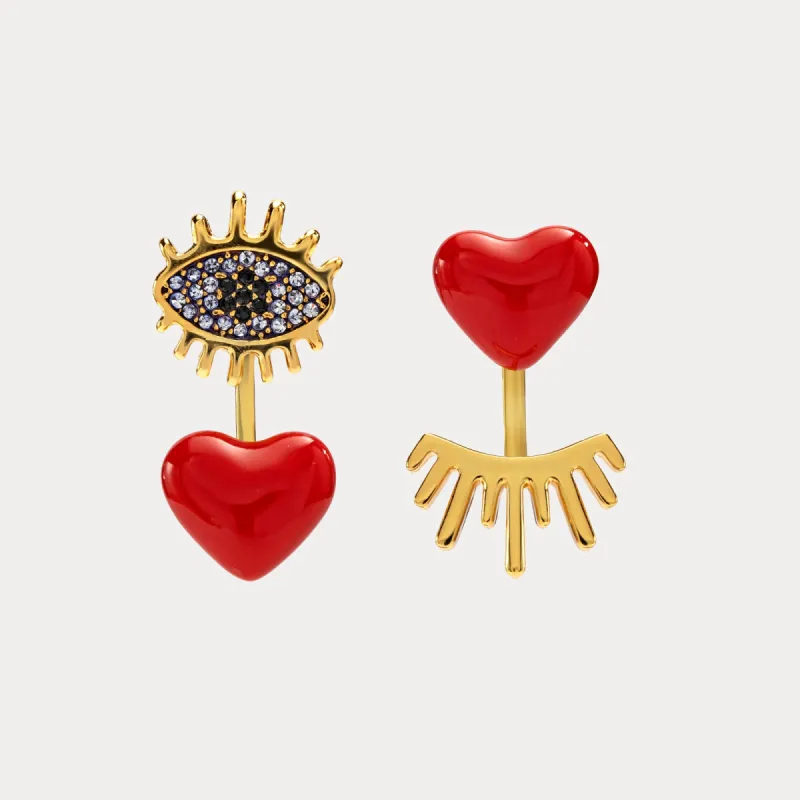 Heart Evil Eye Earrings sold by Selenichast