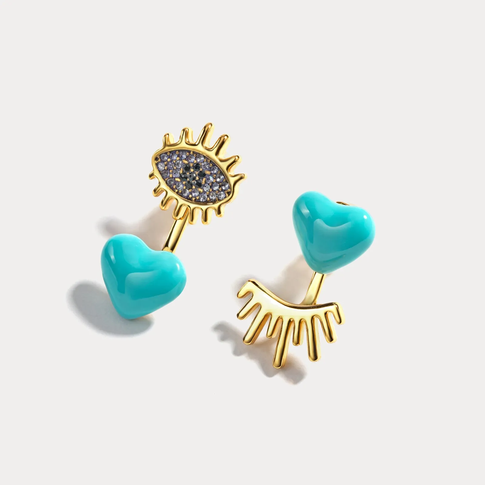 Heart Evil Eye Earrings sold by Selenichast product image thumbnail 4