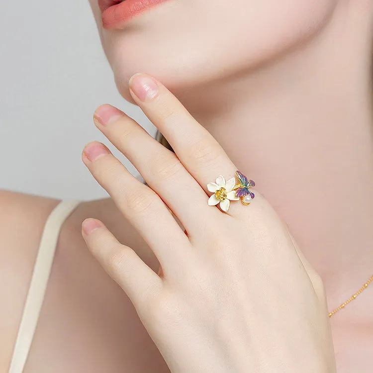 Daffodils & Butterfly Ring sold by Selenichast product image thumbnail 2
