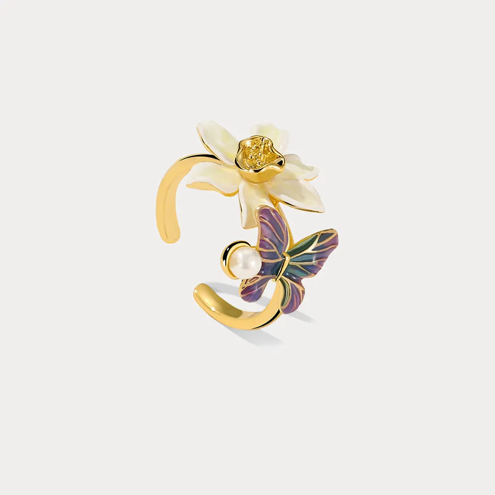 Daffodils & Butterfly Ring sold by Selenichast