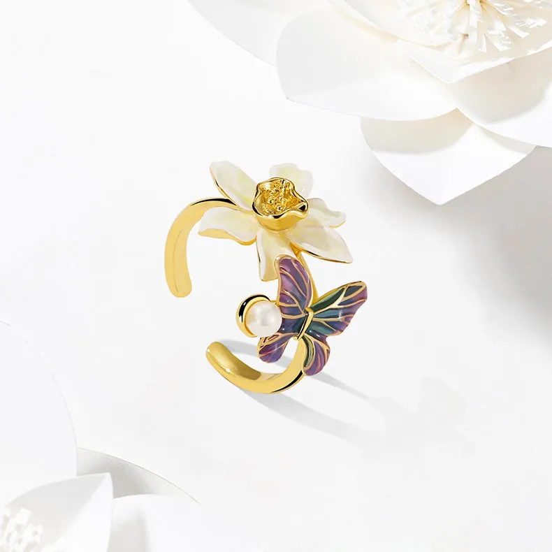 Daffodils & Butterfly Ring sold by Selenichast product image thumbnail 3