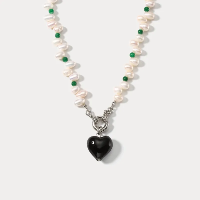 Heart Pearl Necklace sold by Selenichast