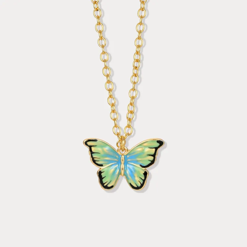Green Butterfly Necklace sold by Selenichast
