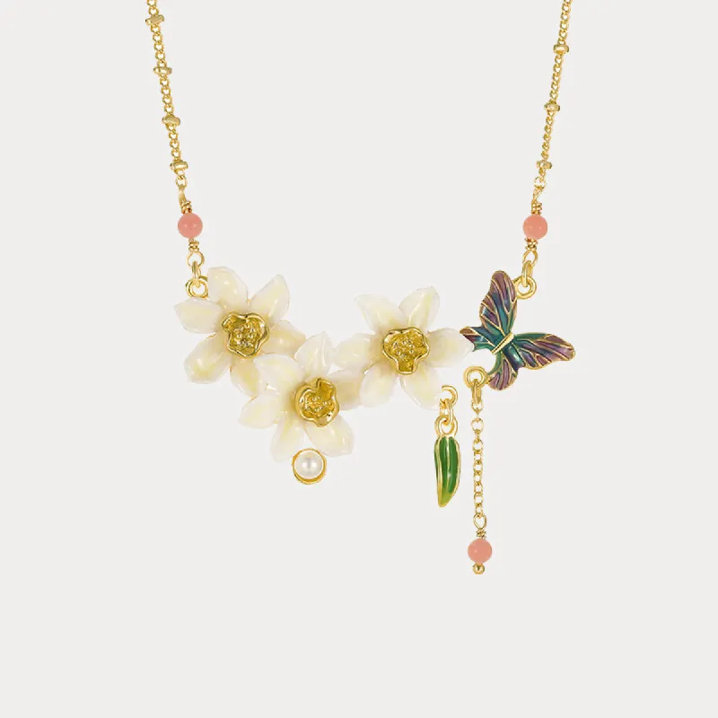 Daffodils & Butterfly Necklace sold by Selenichast