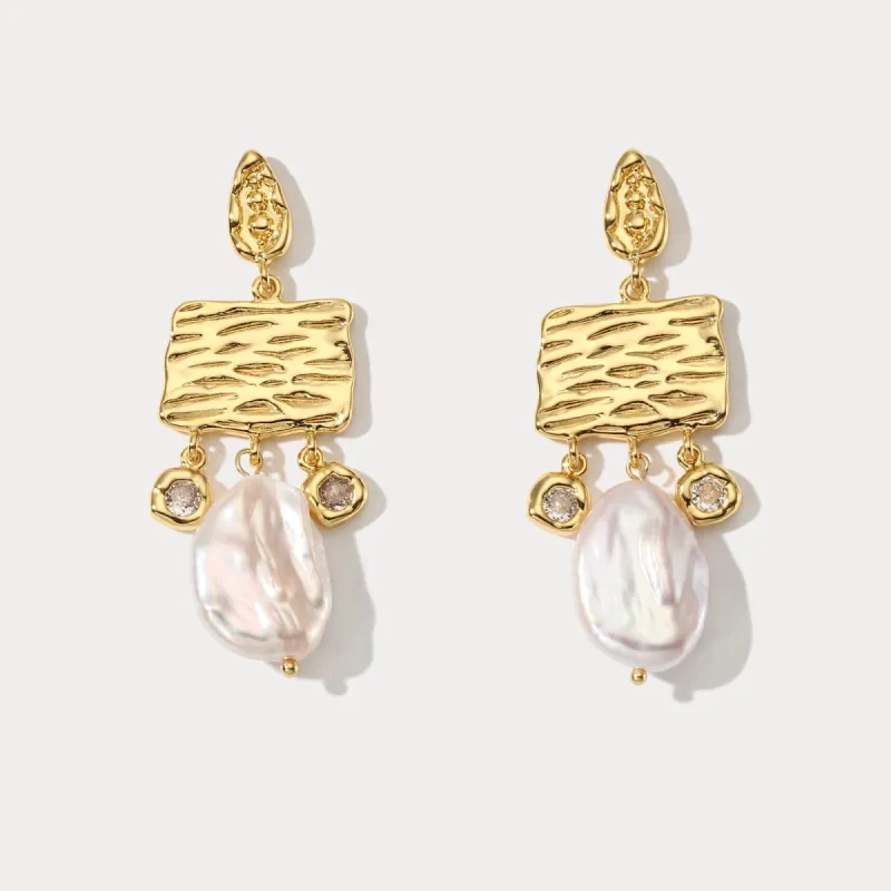 Pearl Diamond Earrings sold by Selenichast