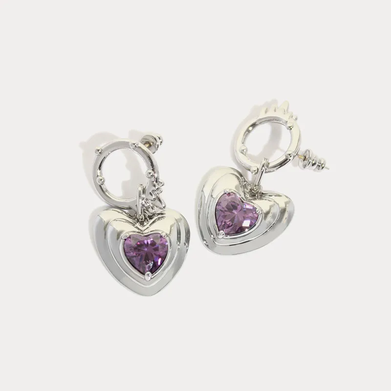 Love Heart Gem Earrings sold by Selenichast