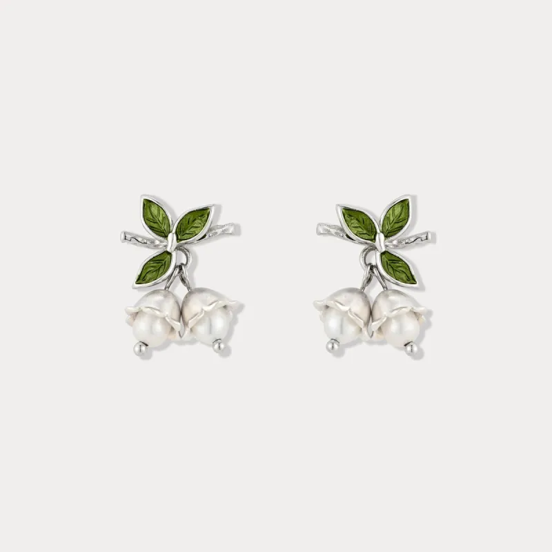 Silver Lily Of The Valley Earrings sold by Selenichast